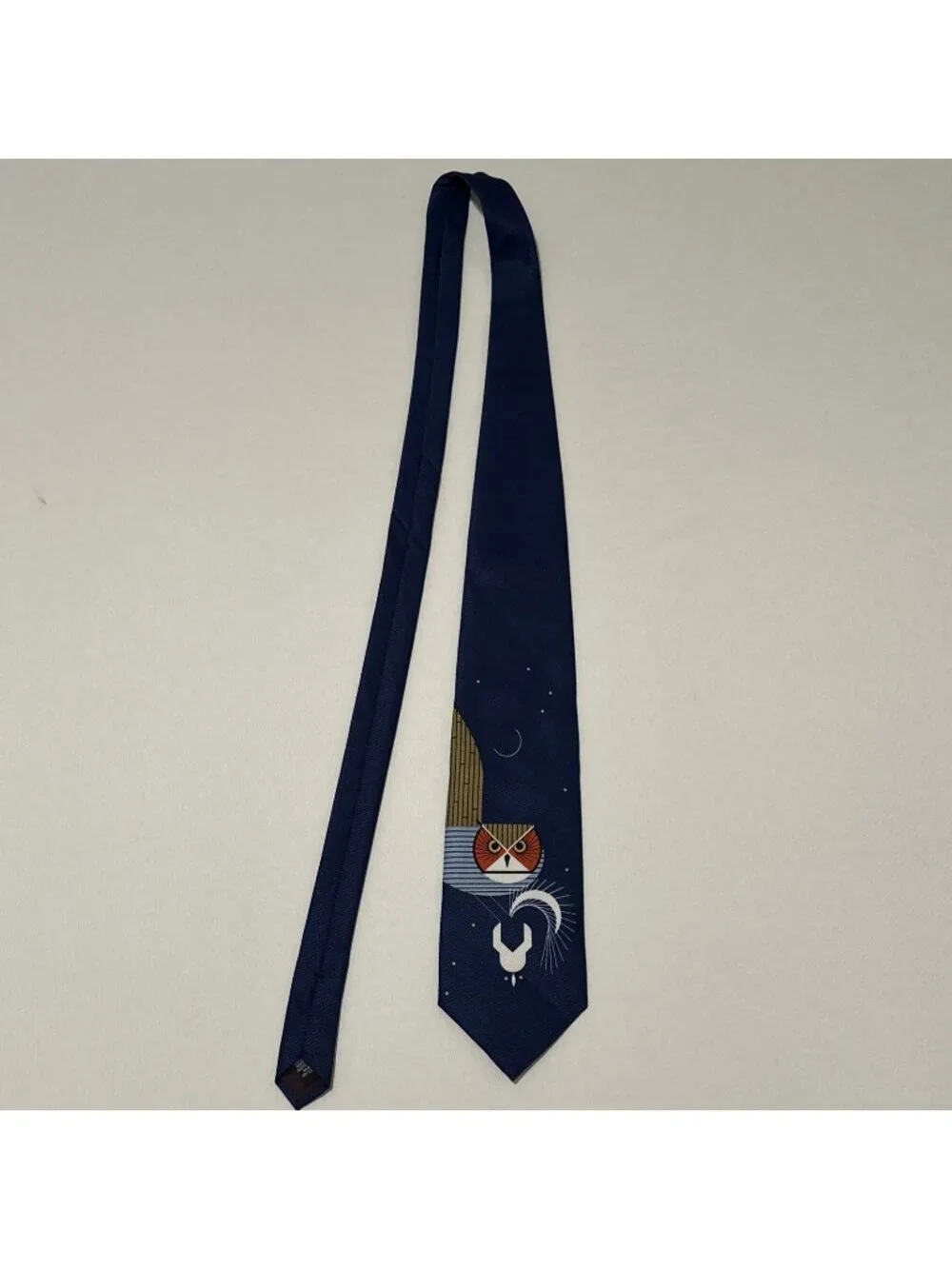 Charles Harper World Wildlife Fund Tie Vintage 90s Owl Modernist Necktie
